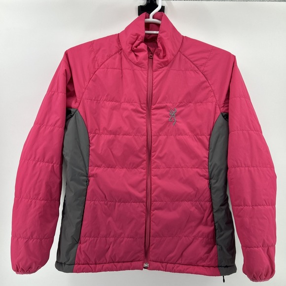 Browning Jackets & Blazers - Browning Puffer Jacket Coat Women's Large Pink Gray Quilted Wind Water Resistant